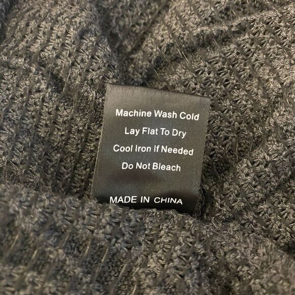 Pol Long Open Front Cardigan Kimono Knitted Navy Gray‎ Boho Embroidery SMJ368C - Picture 13 of 13